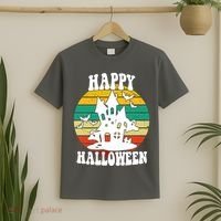 Happy Halloween Hunted House Vintage T-Shirt thumb 2