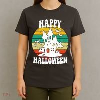 Happy Halloween Hunted House Vintage T-Shirt thumb 4