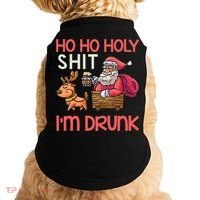 Ho Ho Holy Shit IM Drunk Funny Christmas Ing Cute Gift Doggie Tank thumb 0
