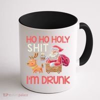 Ho Ho Holy Shit IM Drunk Funny Christmas Ing Cute Gift Coffee Mug thumb 1