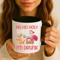 Ho Ho Holy Shit IM Drunk Funny Christmas Ing Cute Gift Coffee Mug thumb 3