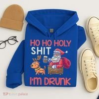 Ho Ho Holy Shit IM Drunk Funny Christmas Ing Cute Gift Hoodie thumb 4