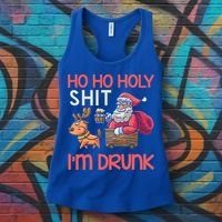 Ho Ho Holy Shit IM Drunk Funny Christmas Ing Cute Gift Women's Tank Top thumb 3