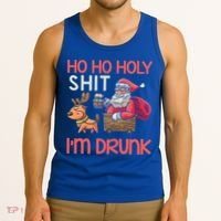 Ho Ho Holy Shit IM Drunk Funny Christmas Ing Cute Gift Tank Top thumb 3
