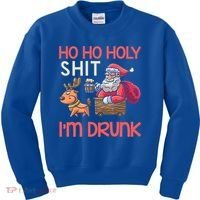 Ho Ho Holy Shit IM Drunk Funny Christmas Ing Cute Gift Kids Sweatshirt thumb 0
