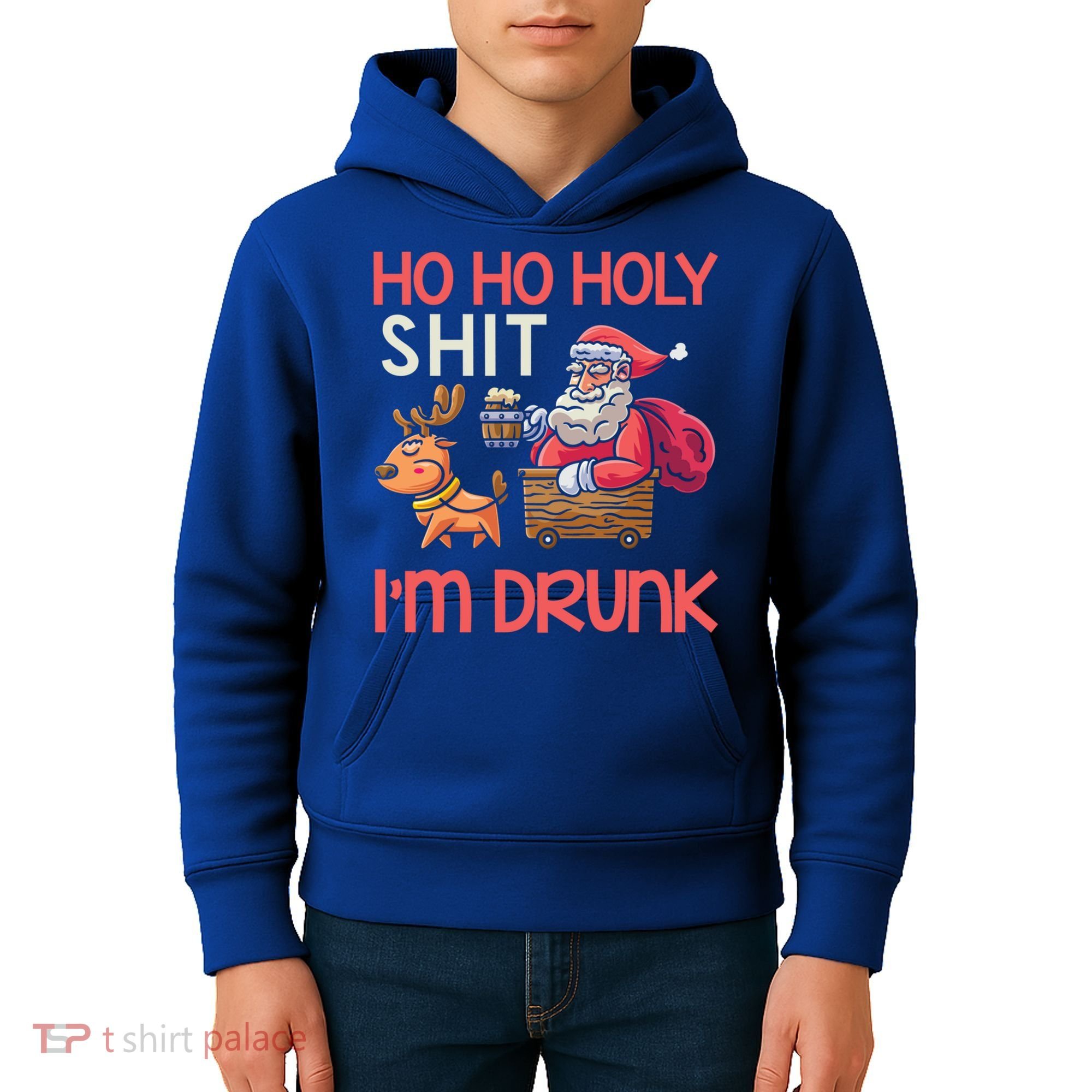 Ho Ho Holy Shit IM Drunk Funny Christmas Ing Cute Gift Kids Hoodie