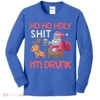 Ho Ho Holy Shit IM Drunk Funny Christmas Ing Cute Gift Kids Long Sleeve Shirt thumb 0