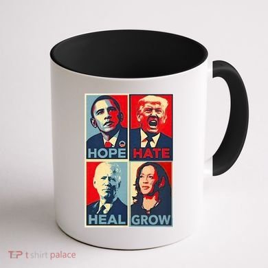 Hope Hate Heal Grow Coffee Mug back
