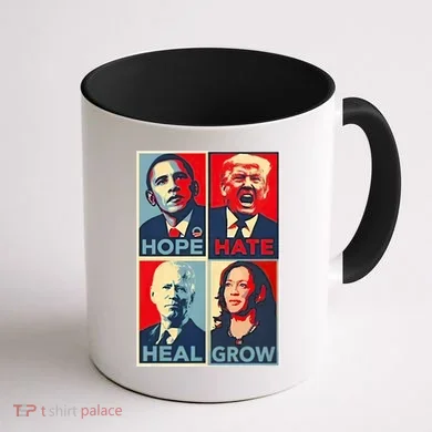 Hope Hate Heal Grow Coffee Mug back