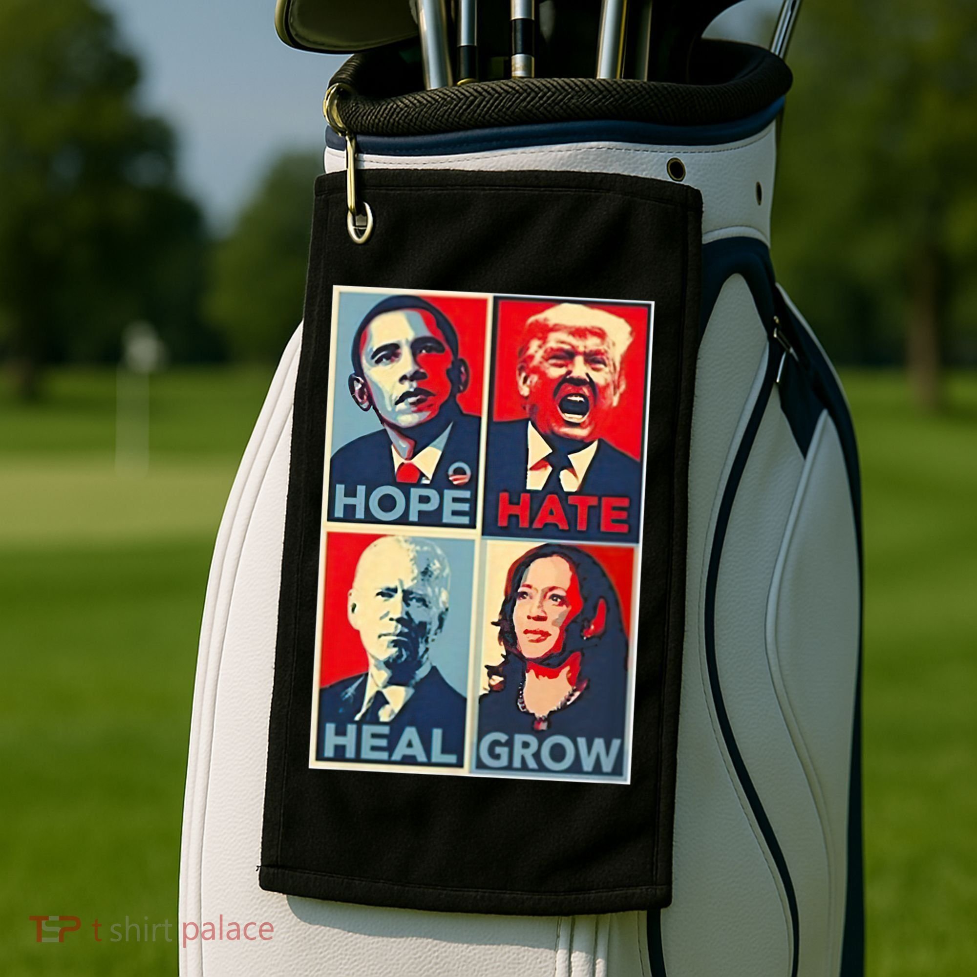 Hope Hate Heal Grow Golf Towel