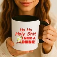 Ho Ho Holy I Need A Drink Funny Christmas Santa Claus Coffee Mug thumb 3