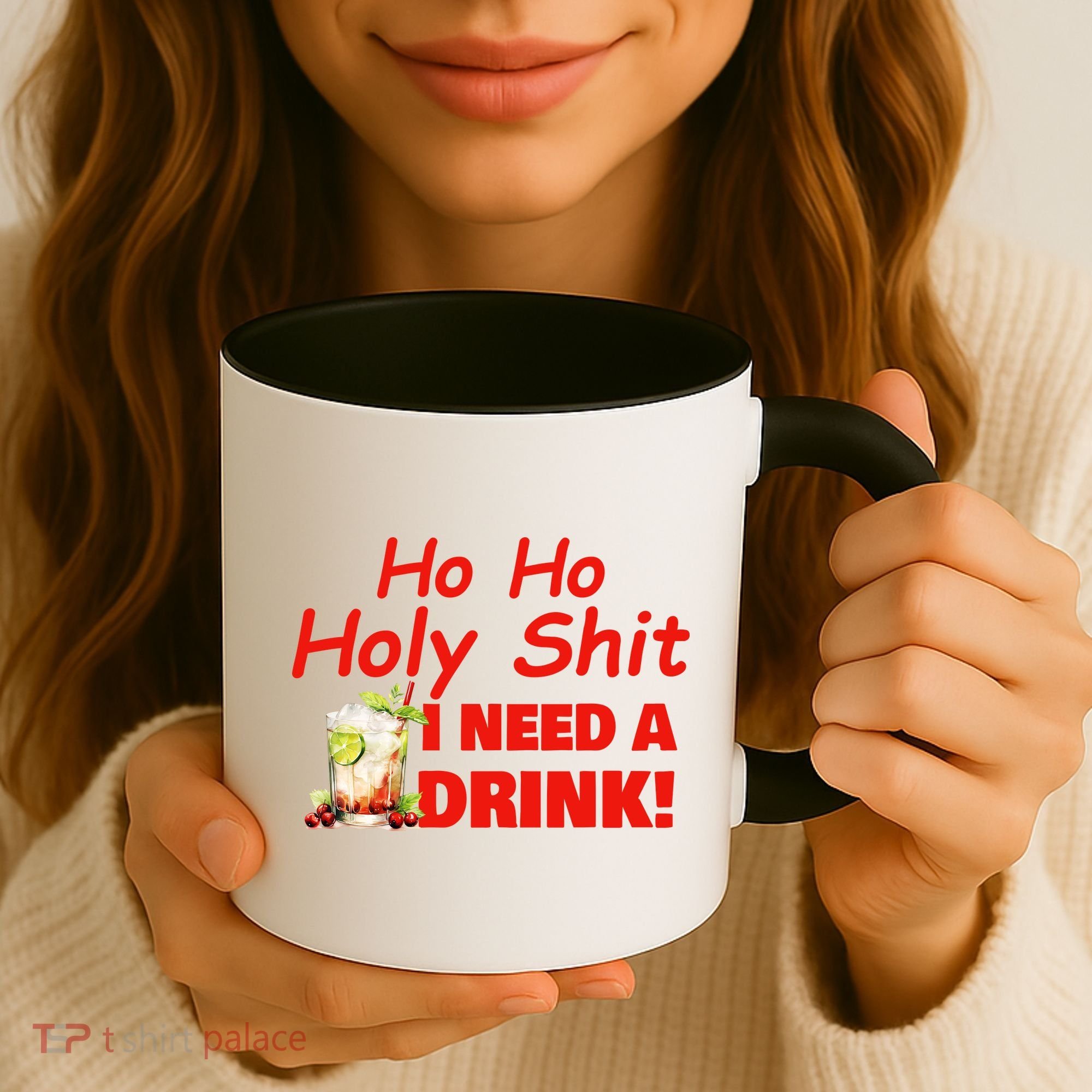 Ho Ho Holy I Need A Drink Funny Christmas Santa Claus Coffee Mug