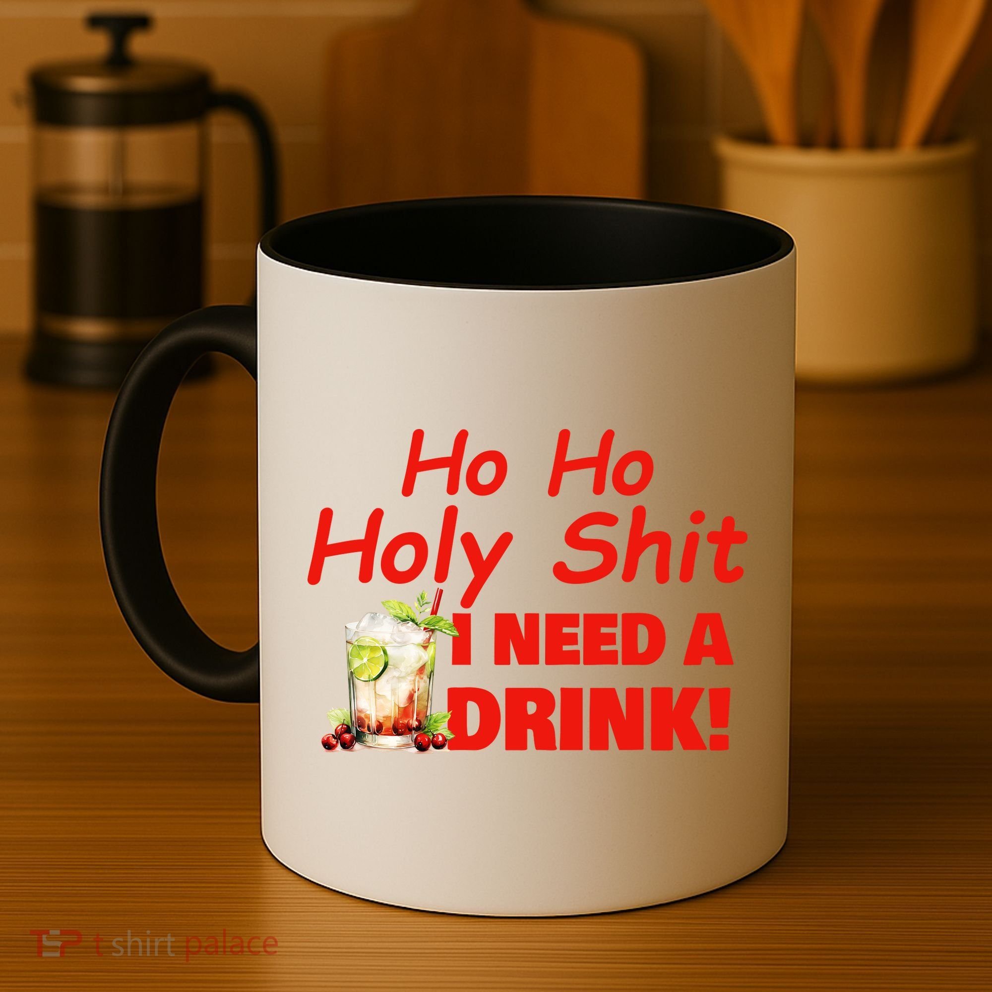 Ho Ho Holy I Need A Drink Funny Christmas Santa Claus Coffee Mug