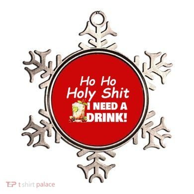 Ho Ho Holy I Need A Drink Funny Christmas Santa Claus Ornament