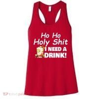 Ho Ho Holy I Need A Drink Funny Christmas Santa Claus Women's Tank Top thumb 0