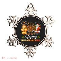 Happy Hallothanksmas Halloween Thanksgiving Christmas Funny Ornament thumb 0