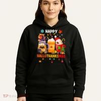 Happy Hallothanksmas Halloween Coffee Latte Thanksgiving Hoodie thumb 5