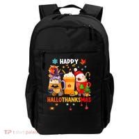 Happy Hallothanksmas Halloween Coffee Latte Thanksgiving Backpack thumb 0