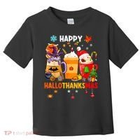 Happy Hallothanksmas Halloween Coffee Latte Thanksgiving Toddler T-Shirt thumb 0
