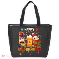 Happy Hallothanksmas Halloween Coffee Latte Thanksgiving Tote Bag thumb 0