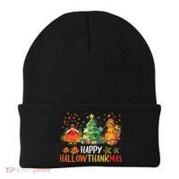 Happy Hallothanksmas Halloween Thanksgiving Merry Christmas Gift Beanie thumb 0