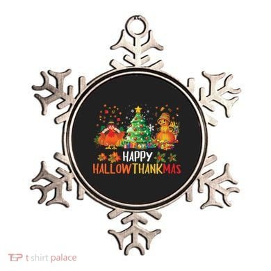 Happy Hallothanksmas Halloween Thanksgiving Merry Christmas Gift Ornament