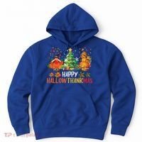 Happy Hallothanksmas Halloween Thanksgiving Merry Christmas Gift Hoodie thumb 0
