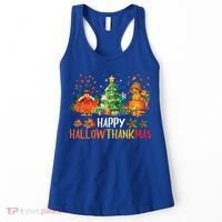 Happy Hallothanksmas Halloween Thanksgiving Merry Christmas Gift Women's Tank Top thumb 0