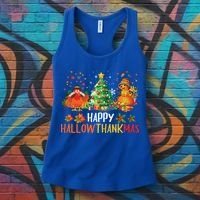 Happy Hallothanksmas Halloween Thanksgiving Merry Christmas Gift Women's Tank Top thumb 3