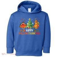 Happy Hallothanksmas Halloween Thanksgiving Merry Christmas Gift Toddler Hoodie thumb 0