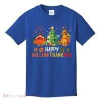 Happy Hallothanksmas Halloween Thanksgiving Merry Christmas Gift Kids T-Shirt thumb 0