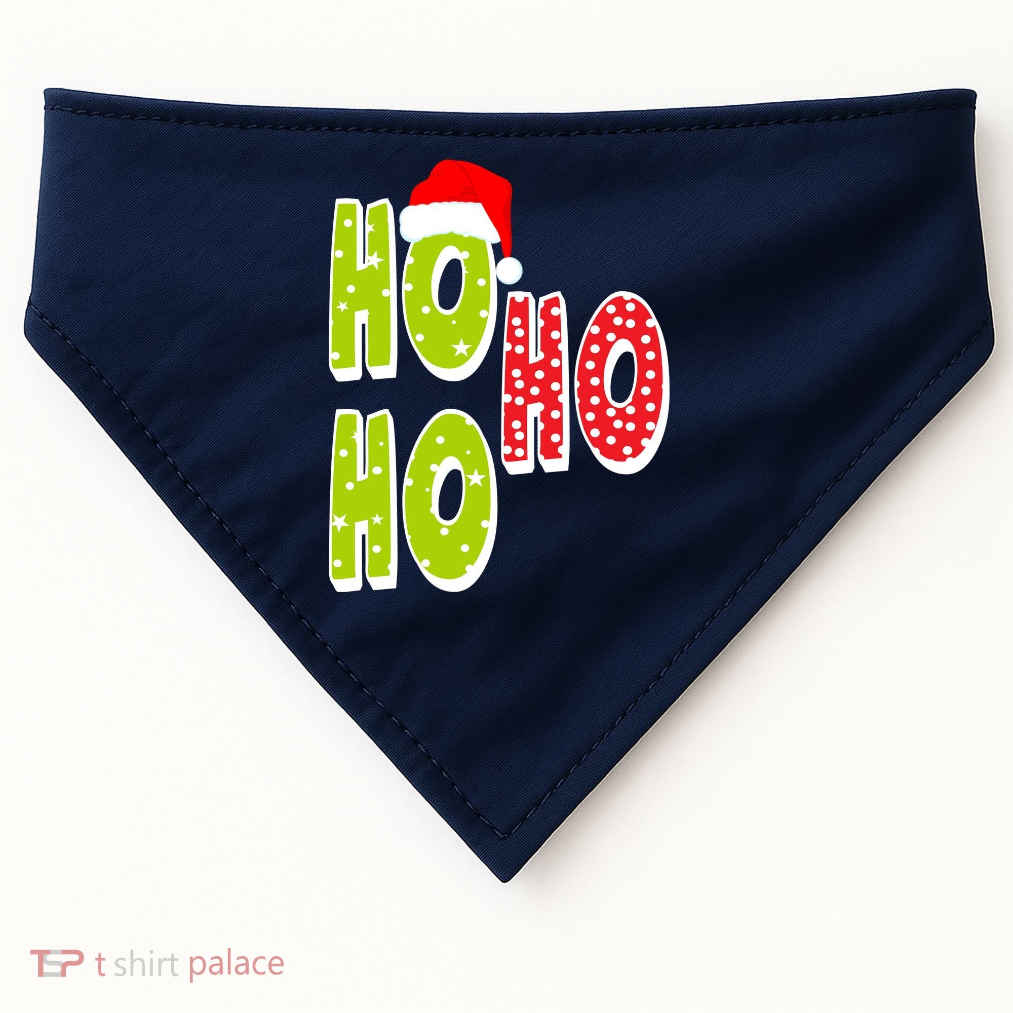Ho Ho Ho Merry Christmas Festive USA-Made Doggie Bandana