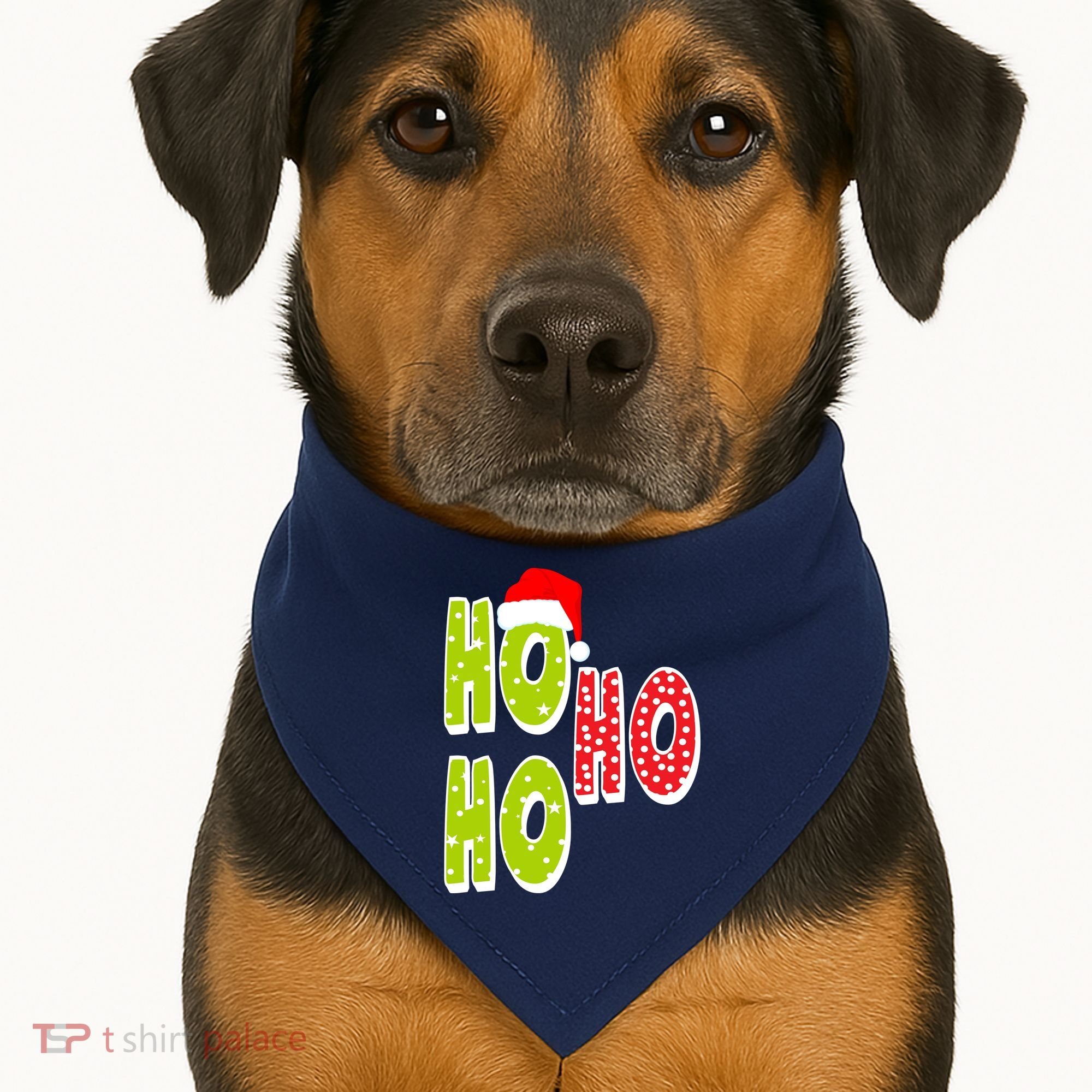 Ho Ho Ho Merry Christmas Festive USA-Made Doggie Bandana