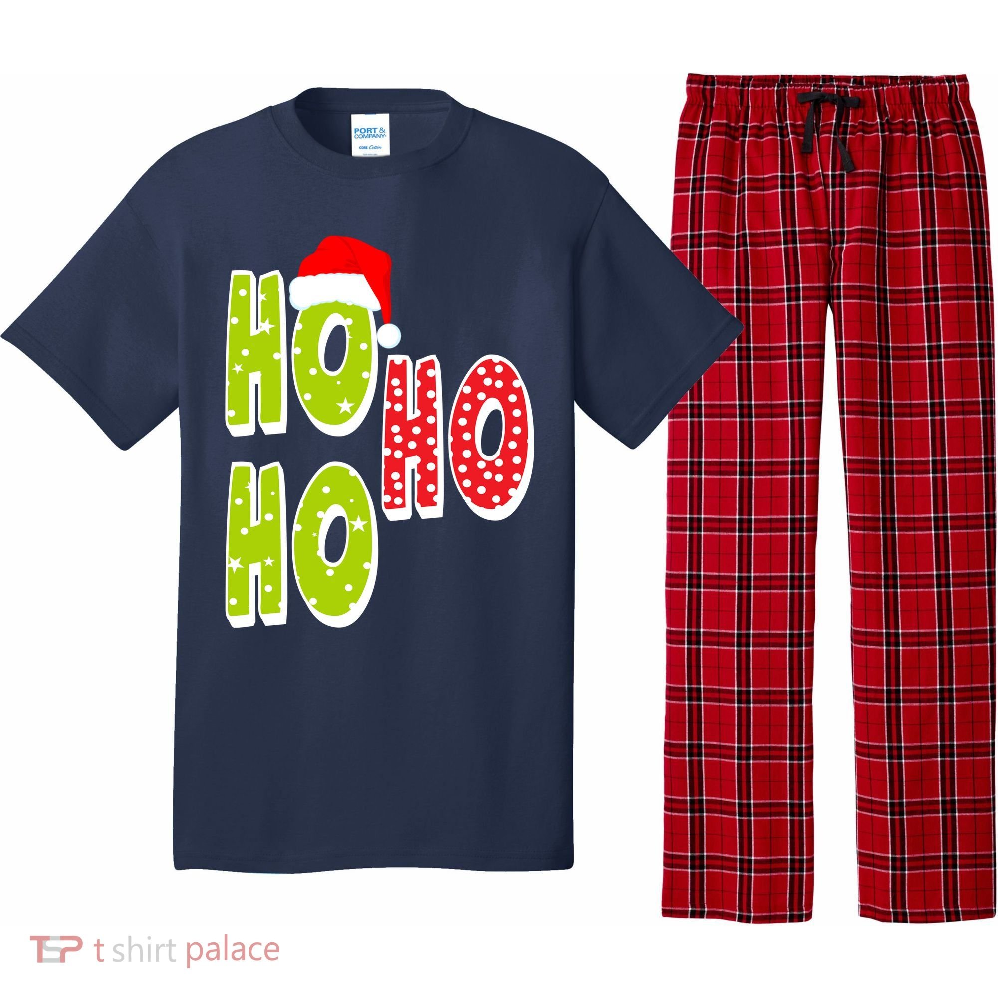 Ho Ho Ho Merry Christmas Festive Pajama Set