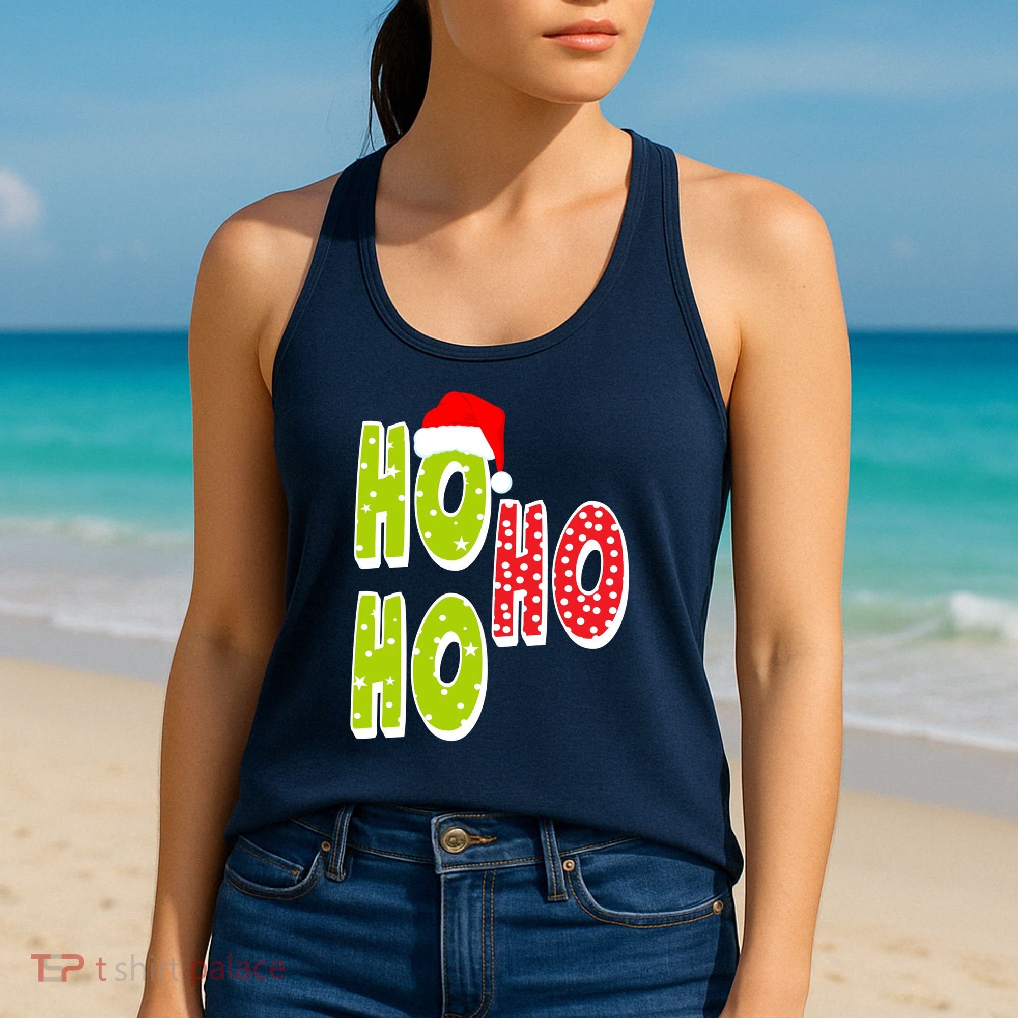 Ho Ho Ho Merry Christmas Festive Women's Tank Top