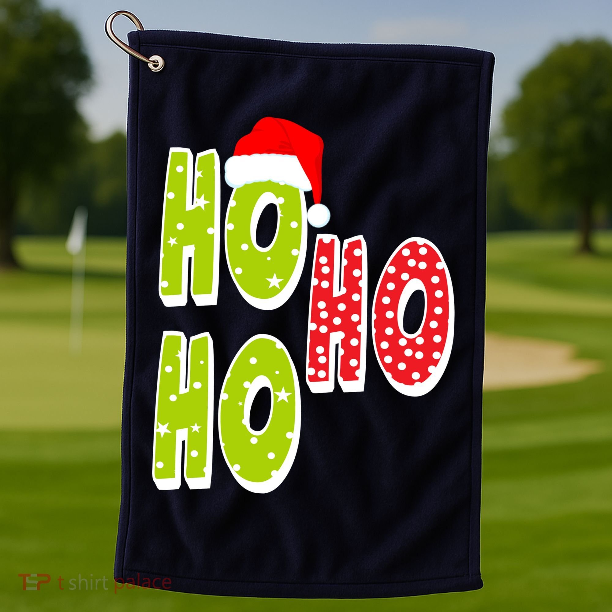 Ho Ho Ho Merry Christmas Festive Golf Towel