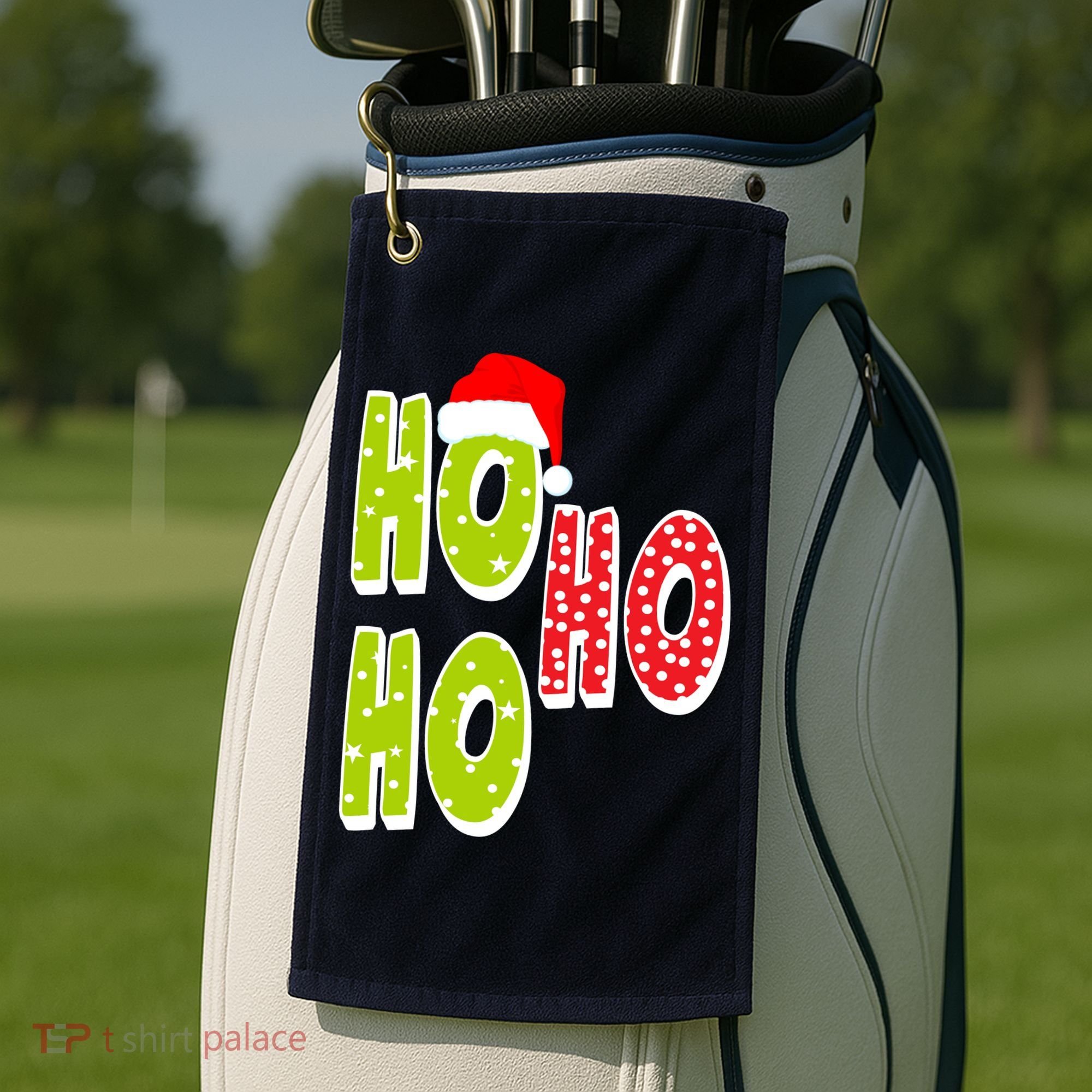 Ho Ho Ho Merry Christmas Festive Golf Towel