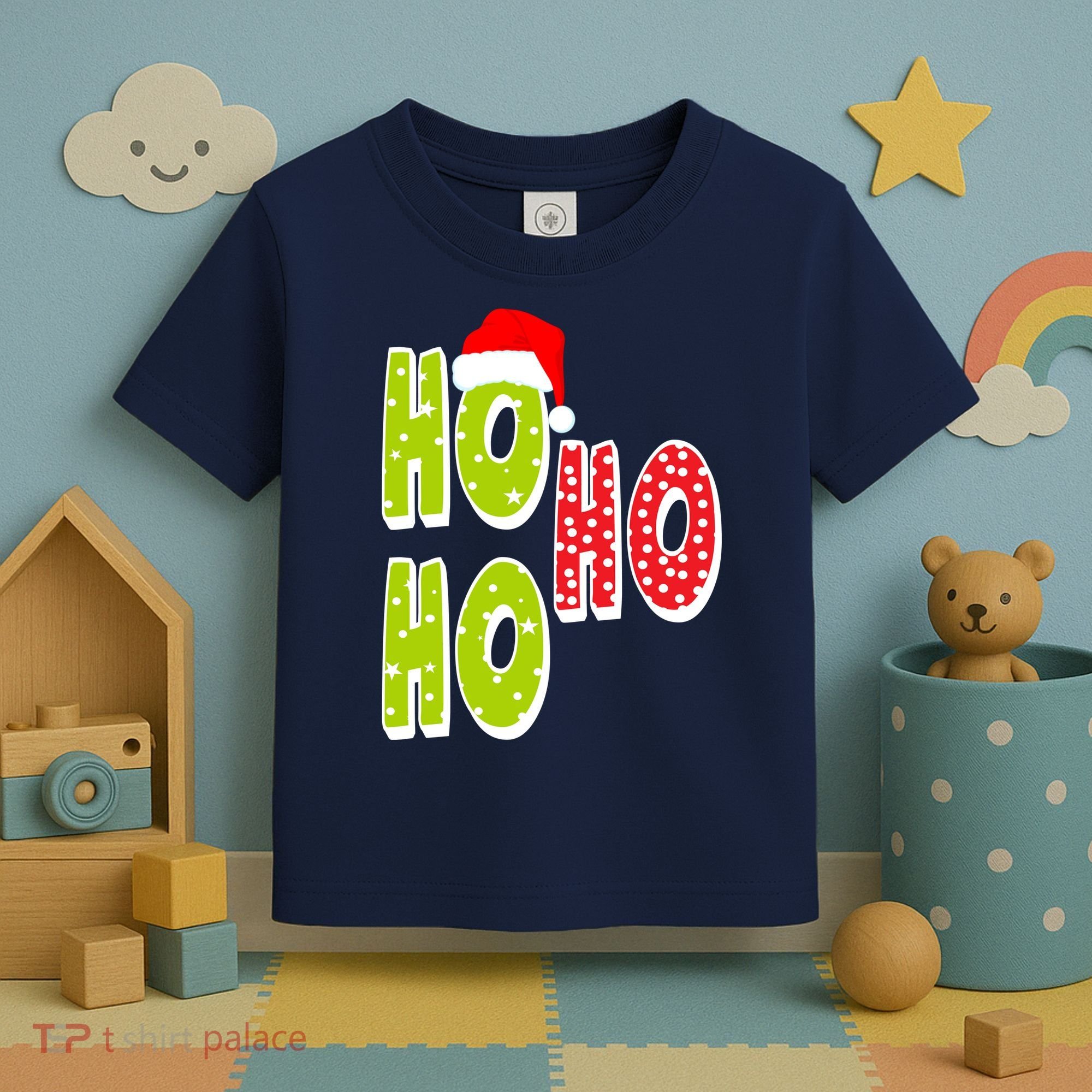 Ho Ho Ho Merry Christmas Festive Toddler T-Shirt