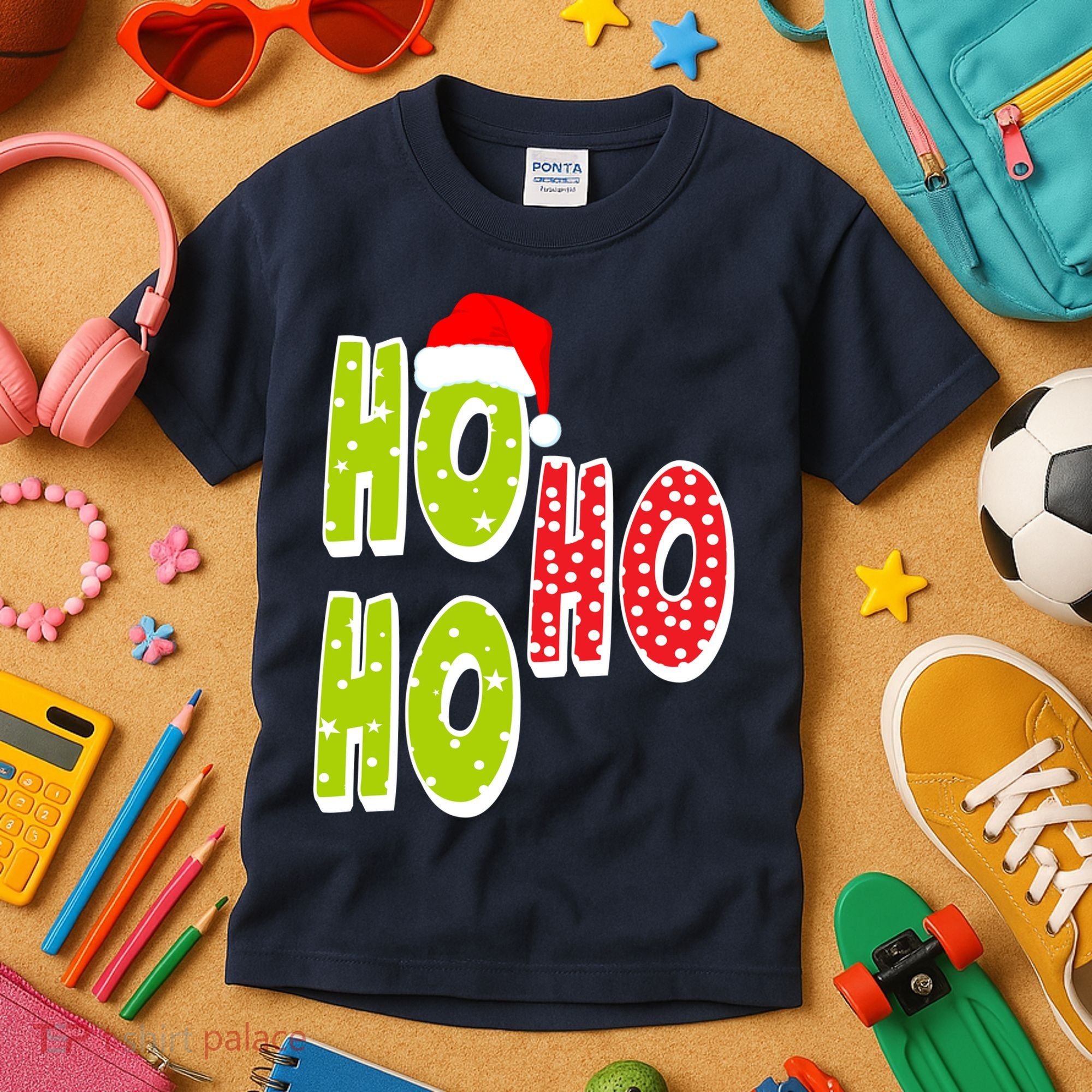 Ho Ho Ho Merry Christmas Festive Kids T-Shirt