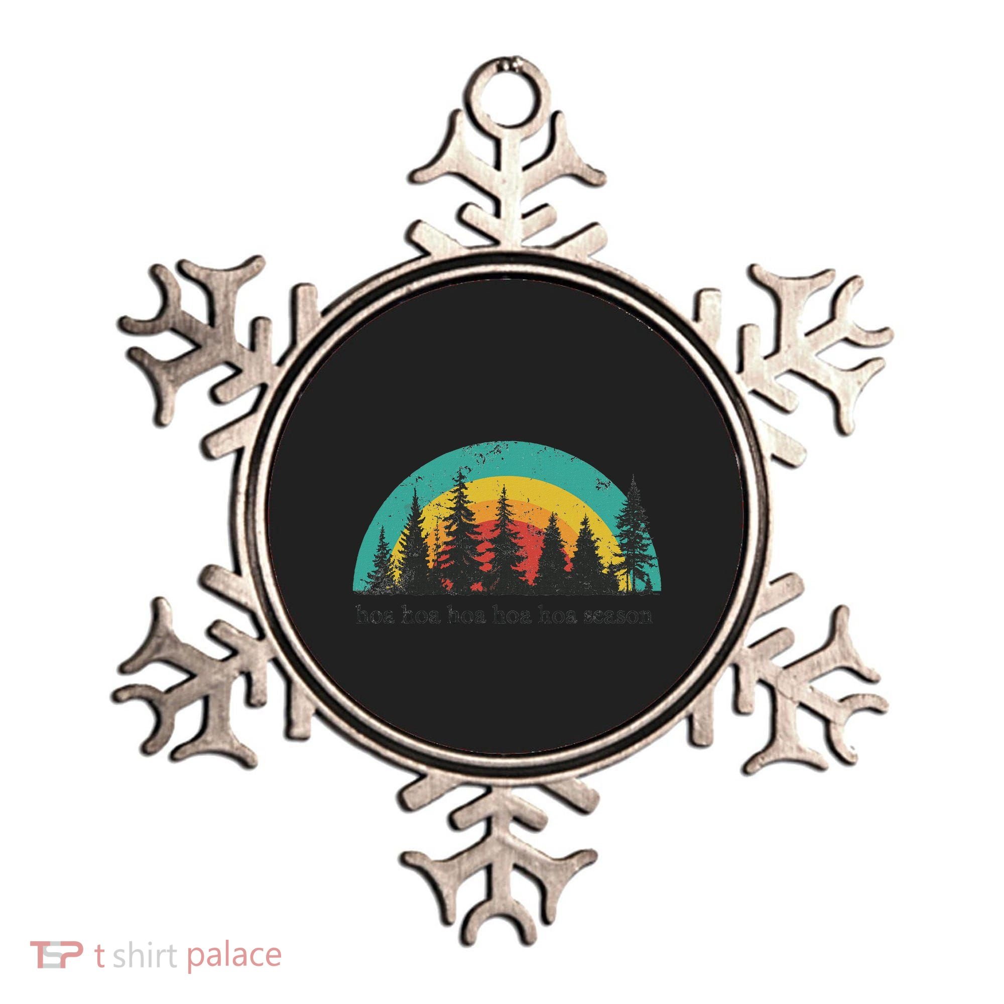 Hoa Hoa Hoa Hoa Hoa Cozy Season Twilight Lover Pine Forest Ornament