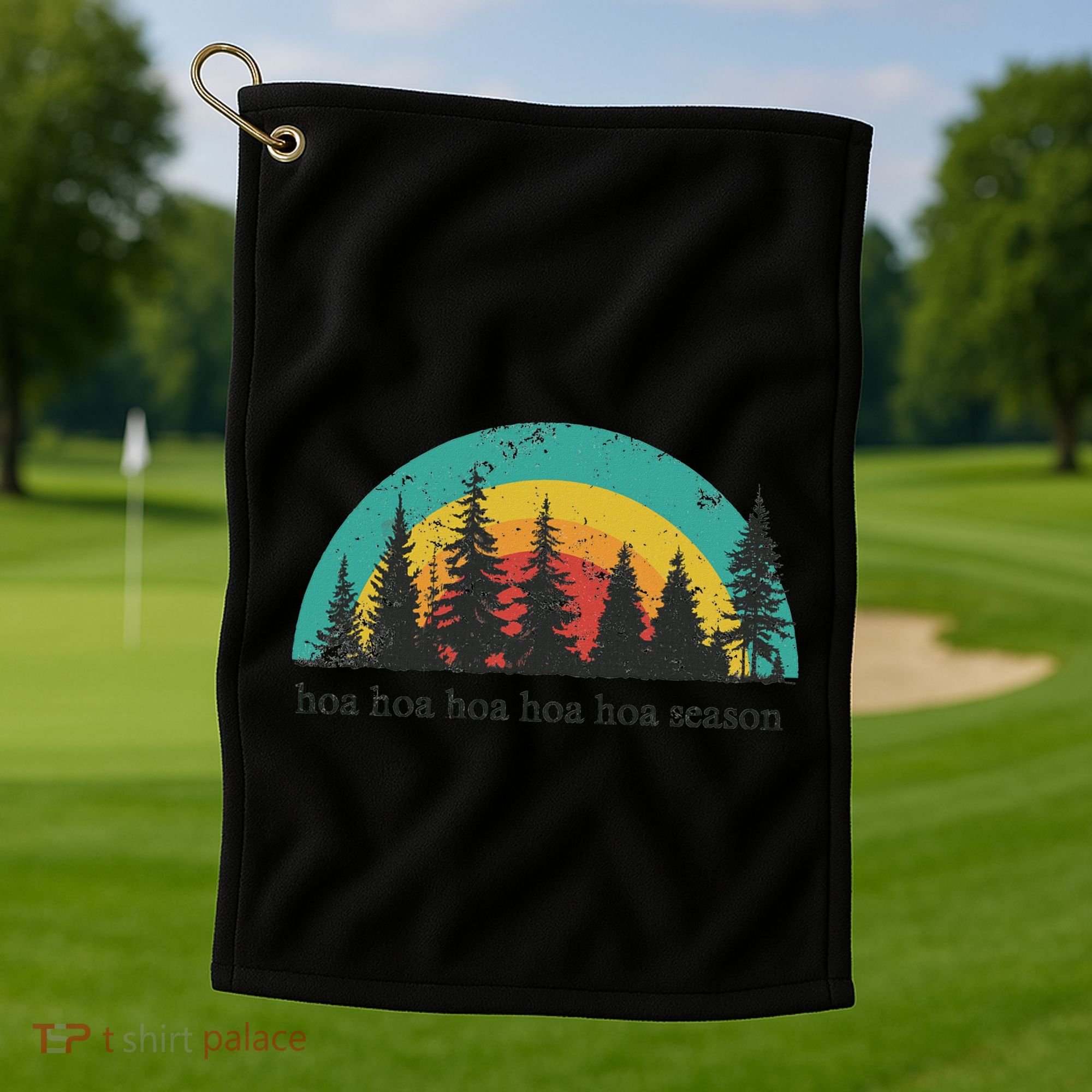 Hoa Hoa Hoa Hoa Hoa Cozy Season Twilight Lover Pine Forest Golf Towel