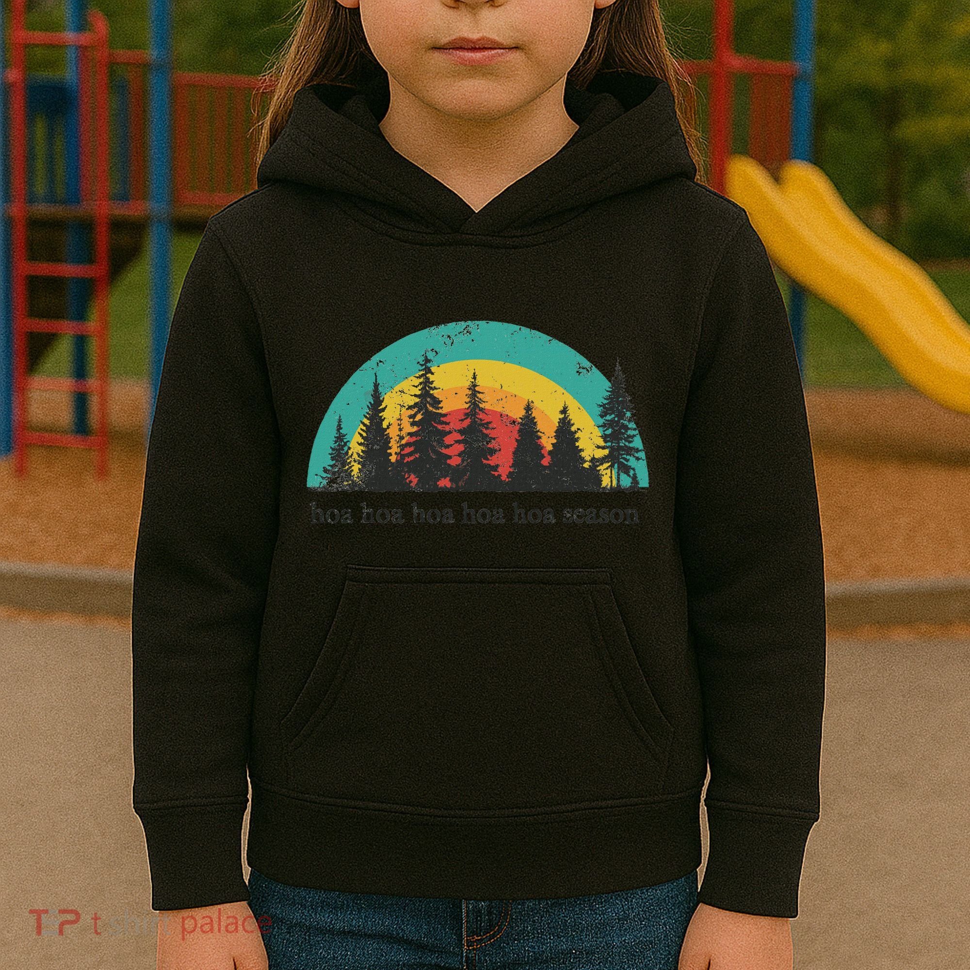 Hoa Hoa Hoa Hoa Hoa Cozy Season Twilight Lover Pine Forest Kids Hoodie