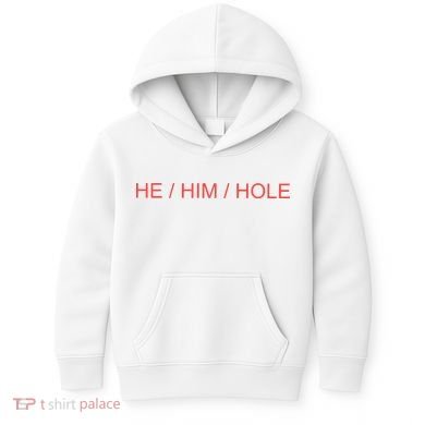 He/ Him/ Hole Kids Hoodie