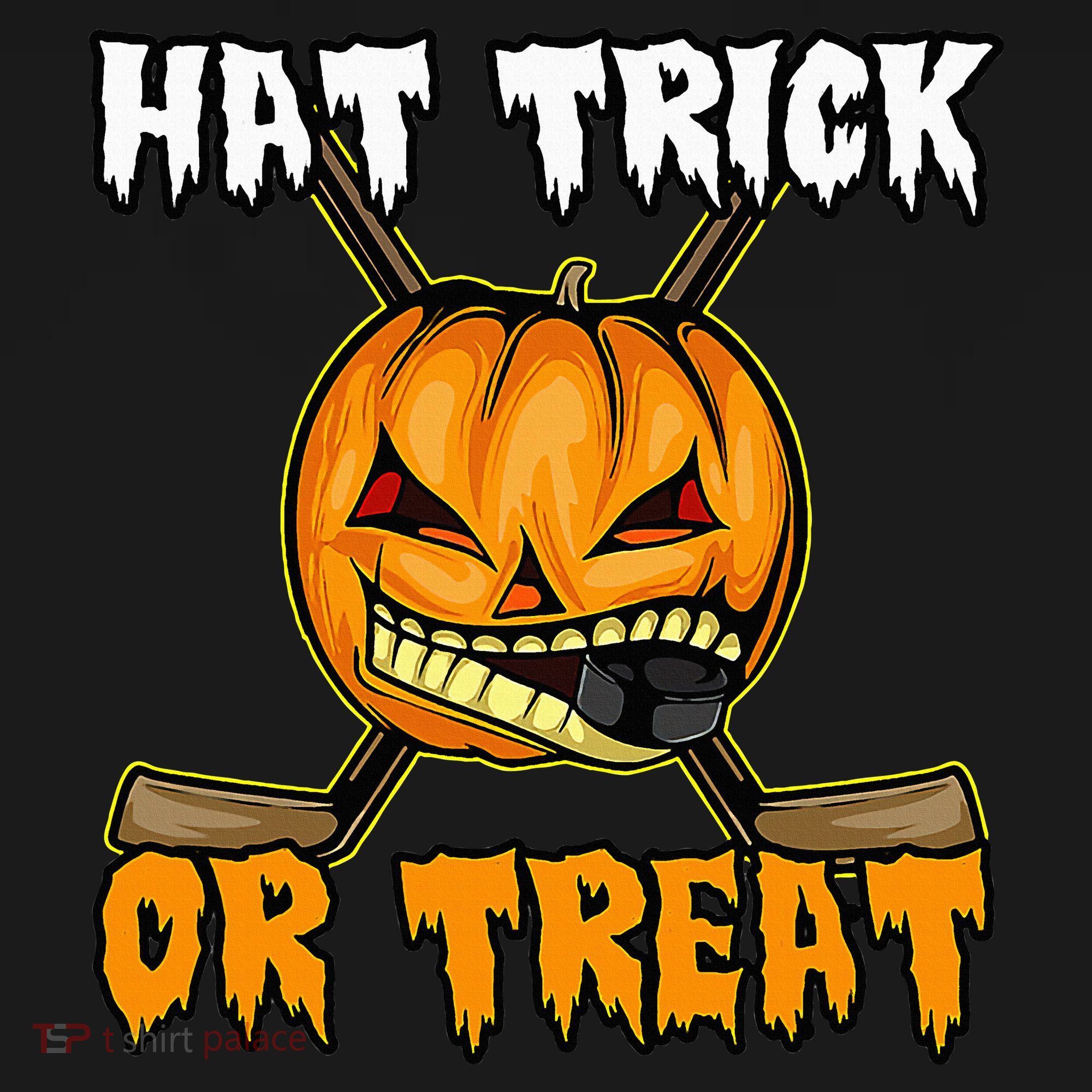 Halloween Hockey Hat Trick Or Treat Funny Apron