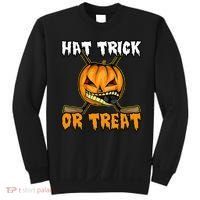 Halloween Hockey Hat Trick Or Treat Funny Sweatshirt thumb 0