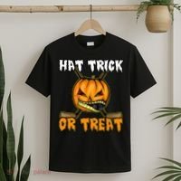 Halloween Hockey Hat Trick Or Treat Funny T-Shirt thumb 2