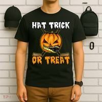 Halloween Hockey Hat Trick Or Treat Funny T-Shirt thumb 6