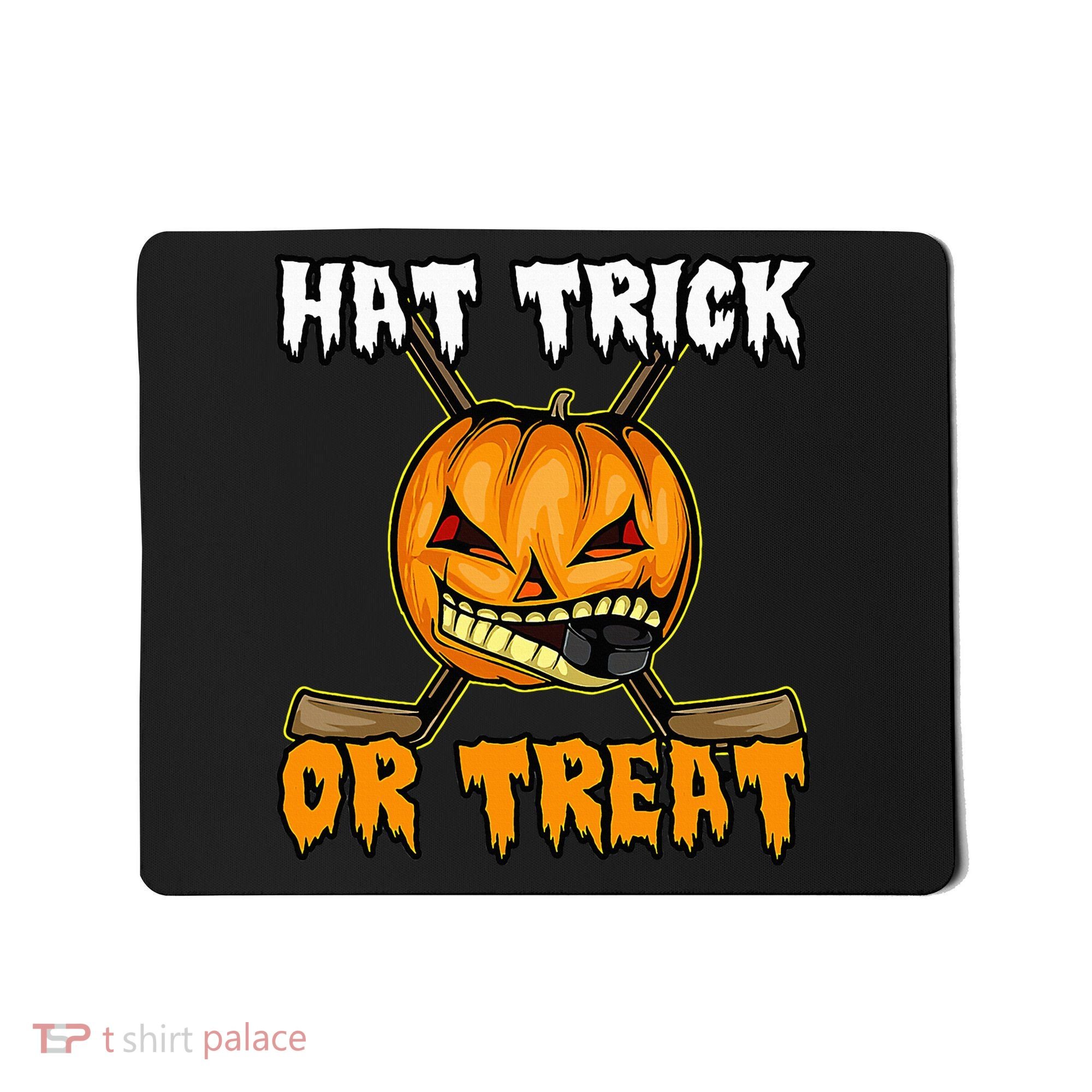 Halloween Hockey Hat Trick Or Treat Funny Mousepad