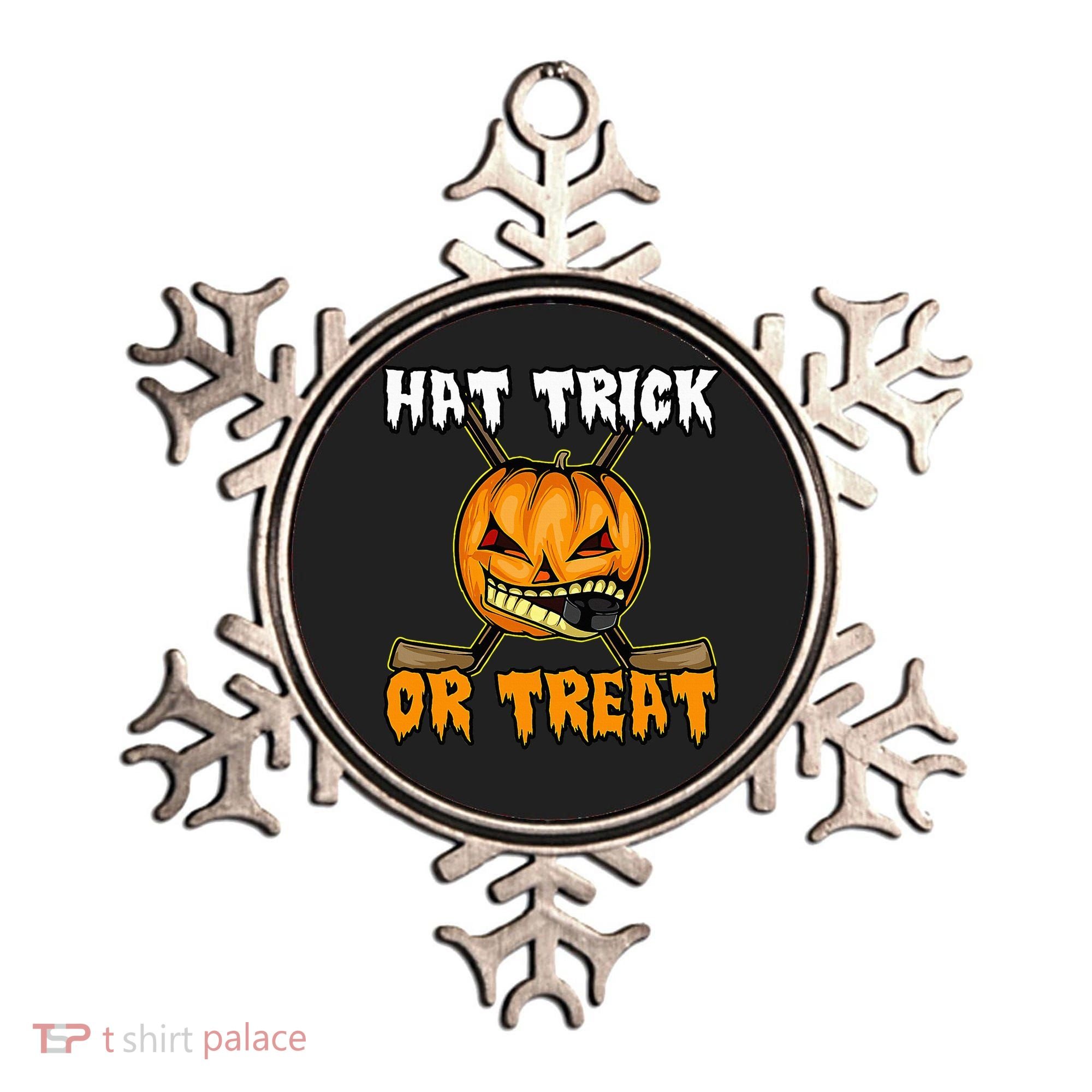 Halloween Hockey Hat Trick Or Treat Funny Ornament