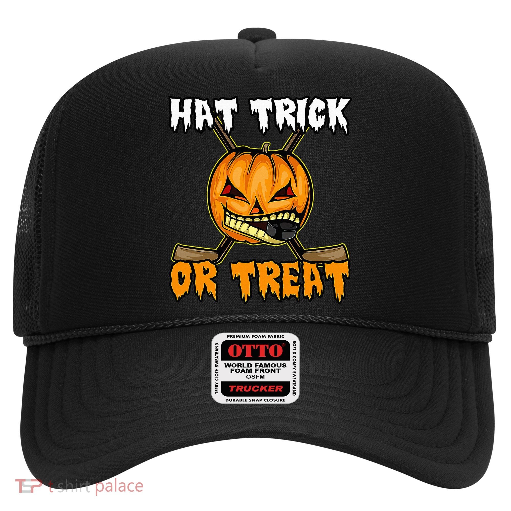 Halloween Hockey Hat Trick Or Treat Funny Hat
